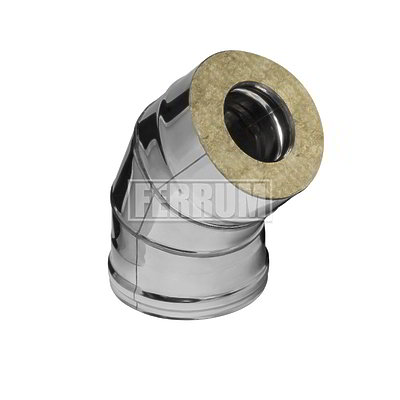 Сэндвич-колено 135 FERRUM (430/0,8мм + нерж.) Ф150х250
